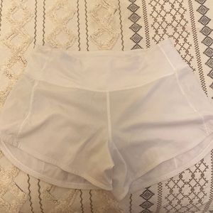 White lululemon shorts- hi rise